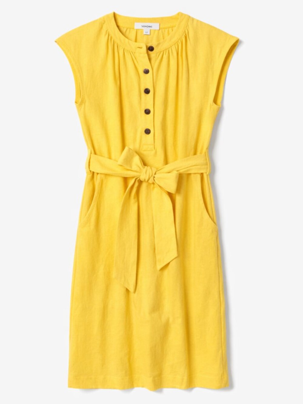 NWT A Loves A Women's Yellow Mini Shift Dress Size S Twee Spring‎ Pockets Preppy